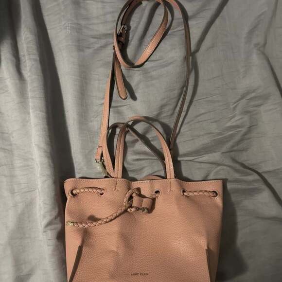Anne Klein Pink Drawstring Bucket Crossbody Bag - Picture 1 of 5